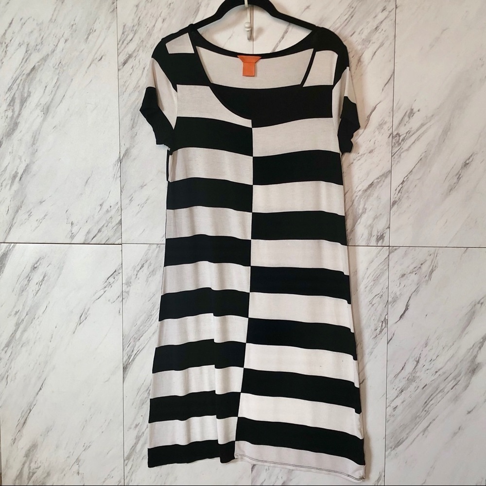 Joe Fresh Stripe Shirt Short Sleeve Dress SZ S